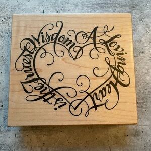 Hearts Valentine Day Love Wooden Rubber Ink Stamp Craft Scrapbook Unused